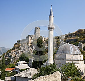 Pocitelj cityscape with the mosque and citadel