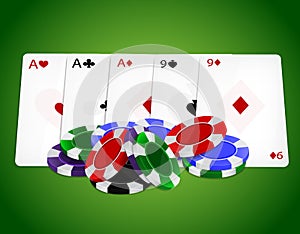 Pocker combination/Full house with chips