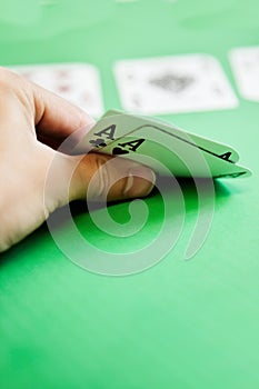 Pocket Aces in Poker Hand