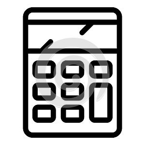 Pocket calculator icon, outline style