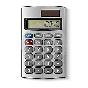 Pocket calculator isolated on white