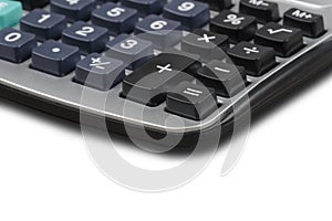 Pocket calculator on white background
