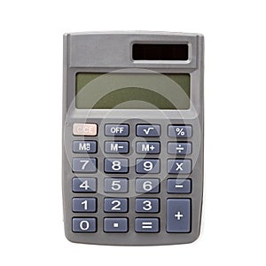 Pocket calculator on white background