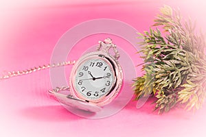 Pocket clock on background