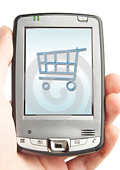 Pocket computer in a hand.