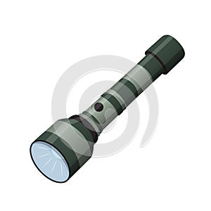 Pocket Flashlight. Hand facet on insulated background.