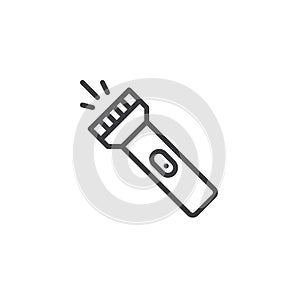 Pocket flashlight line icon