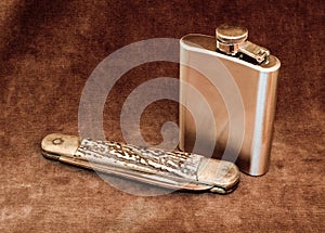 Pocket Knife and Hip Flask