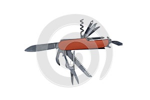 Pocket Knife, multi-tool isolated on white background