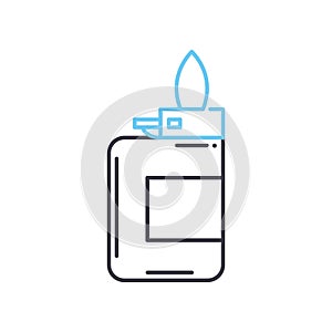 pocket lighter line icon, outline symbol, vector illustration, concept sign