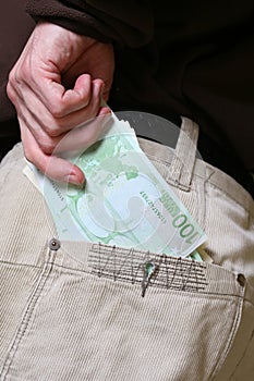 Pocket with money photo