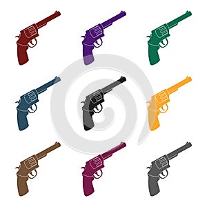 Pocket revolver. The weapons detective, for protection from robbers.Detective single icon in blake style vector symbol