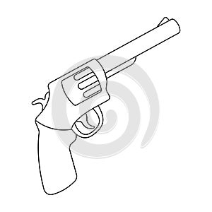 Pocket revolver. The weapons detective, for protection from robbers.Detective single icon in outline style vector symbol