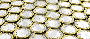 Pocket timeless watches background. 3d illustration