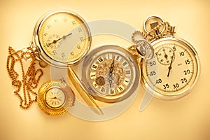 Pocket vintage watch and stopwatch