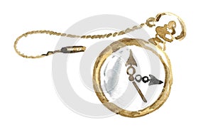 Pocket watch on a gold-colored chain