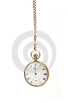 Pocket watch hanging from a chain