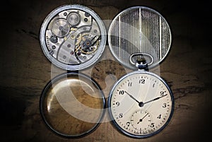 Pocket watch, inside and covers