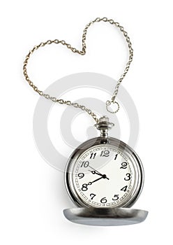 Pocket watch isolated over white