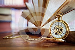 Pocket watch in library or study