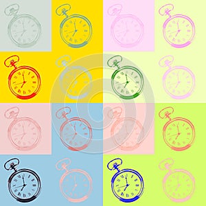 Pocket watch pop art style