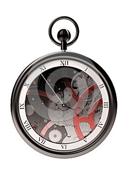 Pocket watch steampunk black 3d front