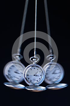 Pocket watch swinging on a chain to hypnotise