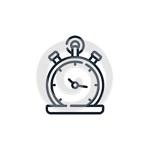 pocket watch vector icon isolated on white background. Outline, thin line pocket watch icon for website design and mobile, app