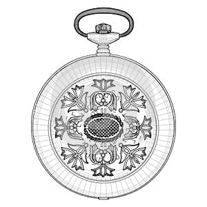 Pocket Watch Vector. Isolated On White Background A vector illustration.