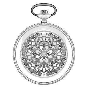 Pocket Watch Vector. Isolated On White Background A vector illustration.