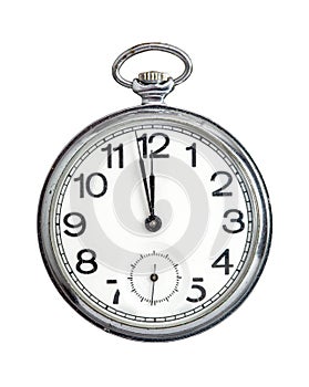 Pocket watch on white