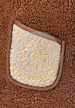 Pocket on woolly jacket