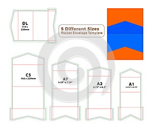 Pocketfolds Archieved Envelope Dieline Template