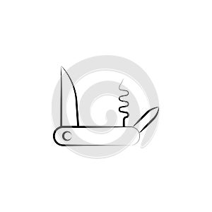 pocketknife icon. Element of anti aging icon for mobile concept and web apps. Doodle style pocketknife icon can be used for web an