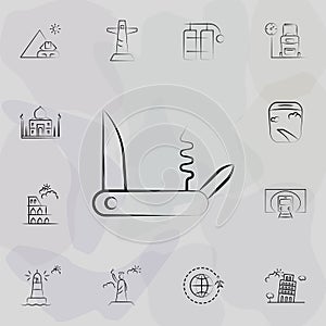 Pocketknife icon. Travel icons universal set for web and mobile