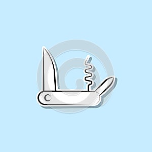 Pocketknife sticker icon. Simple thin line, outline vector of travel icons for ui and ux, website or mobile application