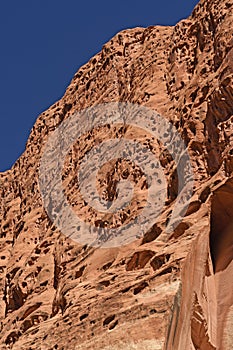 Pockmarked Cliffs in a Red Rock Canyon photo