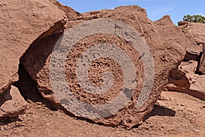 Pockmarked Sandstone in the Desert photo