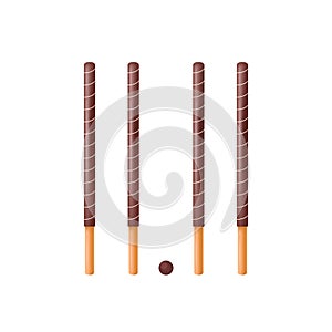 Pepero day. Border of biscuit sticks. Chocolate stick.
