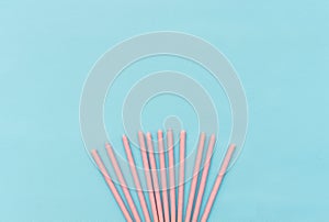 Pocky biscuits isolated on blue background