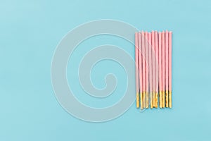 Pocky biscuits isolated on blue background
