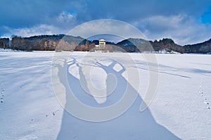 Jezero Pocuvadlo během zimy