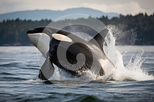 a pod of dolphins swimming in unison