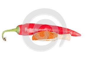 Pod of red hot chili pepper