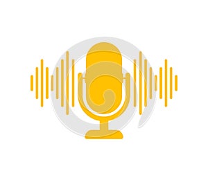 Podcast. Badge, icon, stamp, logo. Vector stock illustration