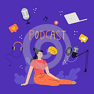 Podcast concept illustration