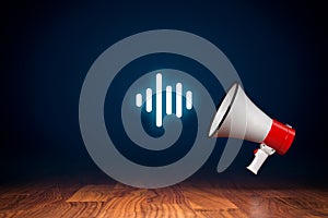 Podcast concept with megaphone photo