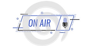 Podcast icon like on air live. concept of radio broadcasting or streaming. Modern flat style vector illustration