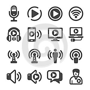 Podcast icon set