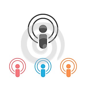 Podcast icon set on white.